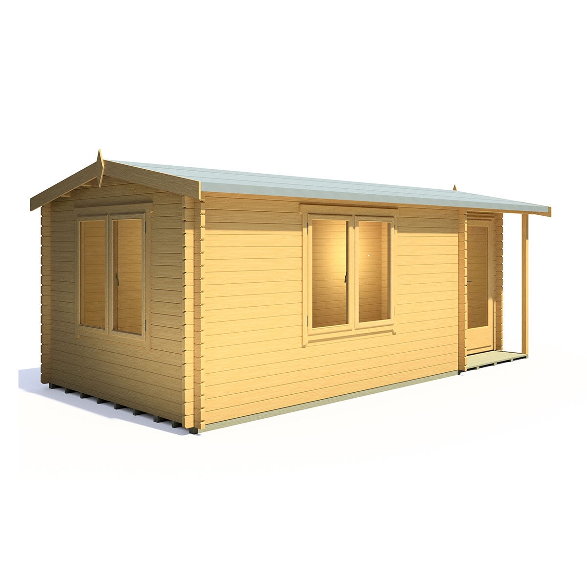 Installed Shire Thetford 44mm Log Cabin 20ft x 10ft (6 x 3m)