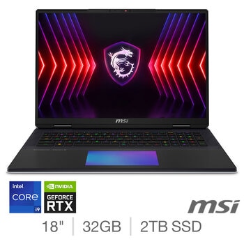 MSI Titan 18, Intel Core i9, 32GB RAM, 2TB SSD, NVIDIA GeForce RTX 4090, 18 Inch Gaming Laptop, 9S7-182221-051