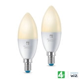 4lite WiZ Connected E14 Warm White Candle Smart Bulbs 2 Pack