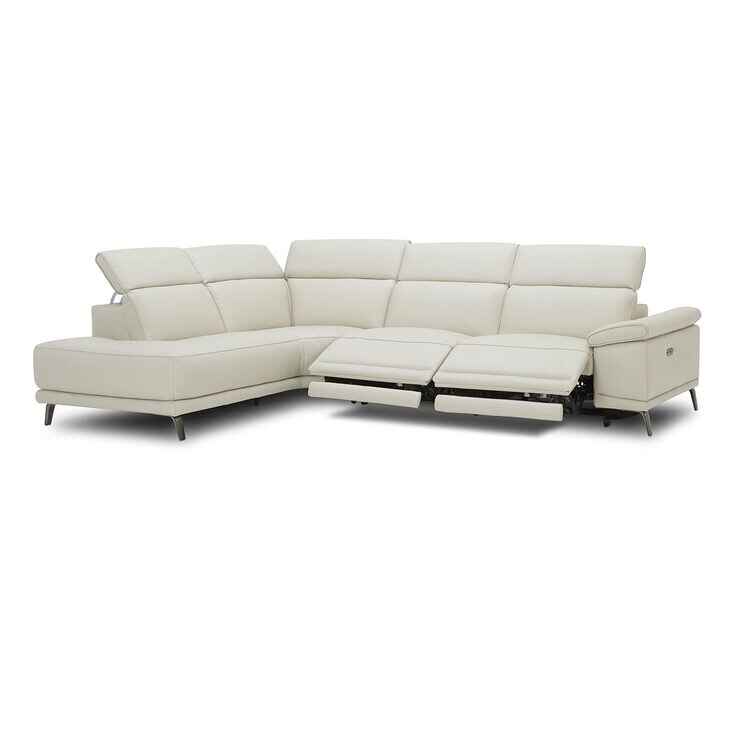 Gilman Creek Rachel Light Grey Leather Power Reclining Sectional Sofa ...