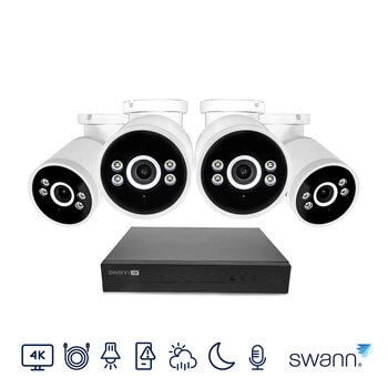 Swann 4K NVR 8 x Channel / 4 x NHD-ADVANXB Bullet Cameras with 1TB HDD SWNVK-8ADVANX4B-EU Swann 4K NVR 8 x Channel / 4 x NHD-ADVANXB Bullet Cameras with 1TB HDD SWNVK-8ADVANX4B-EU