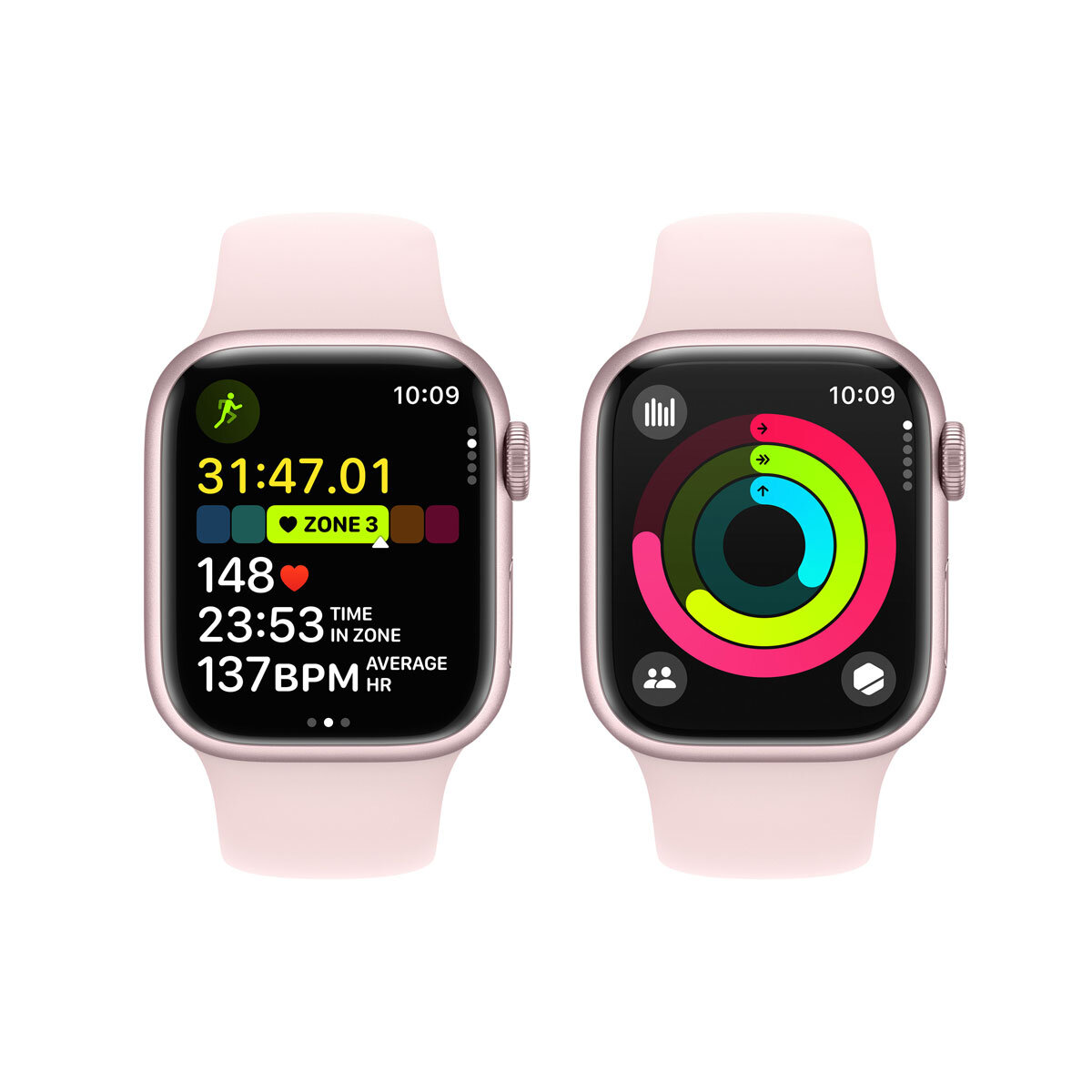 Buy Apple Watch Series 9 GPS, 41mm Pink Aluminium Case with Light Pink Sport Band - S/M, MR933QA/A