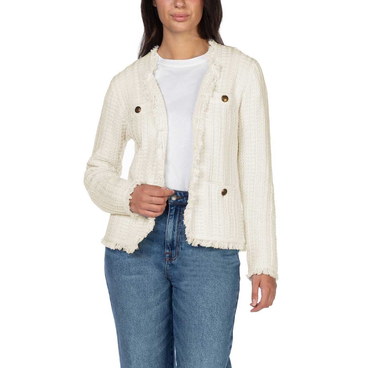 Wellworn Ladies Fringe Cardigan