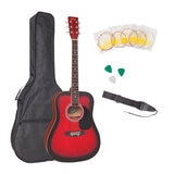 Encore acoustic guitar kit- Red sunburst- right bundle