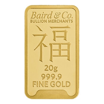 20g Gram Year of the Snake Gold Minted Bar