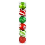 150mm 6pc Ornaments Green Red
