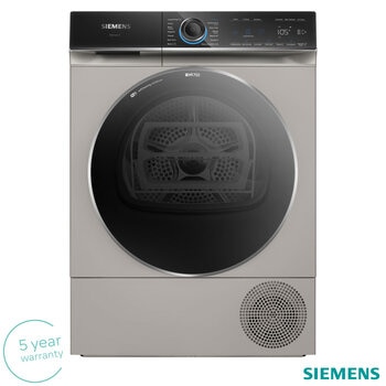 Siemens WQ46B2CXGB, 9kg Heat Pump Dryer, A+++ Rated in Silver Inox