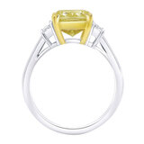 4.56ctw Fancy Intense Yellow Three Stone Diamond Ring, Platinum