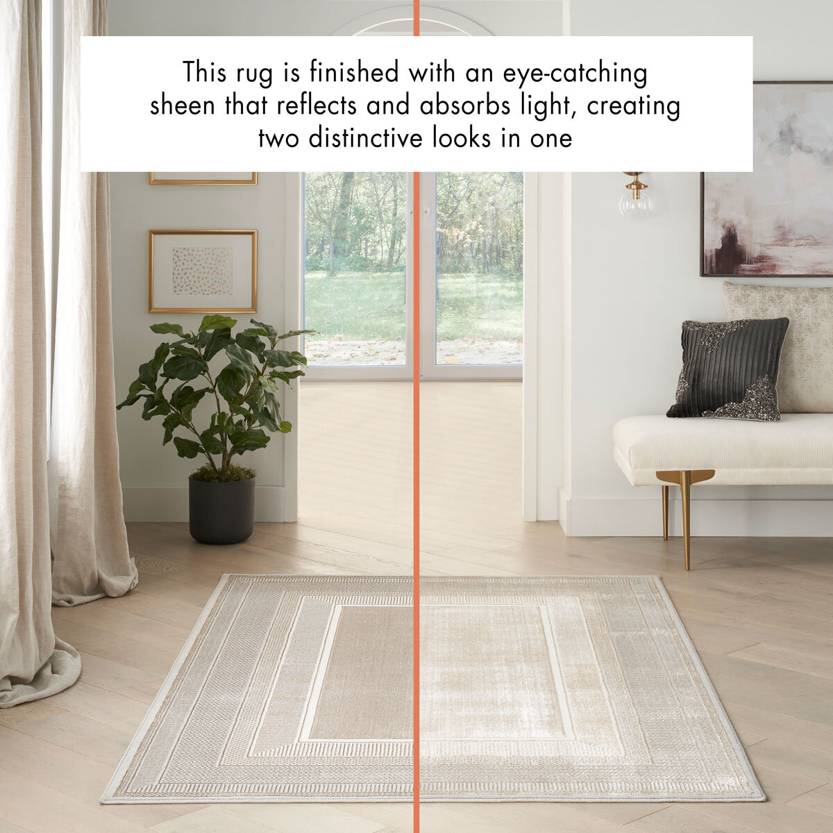 Glitz Ivory Border Rug 300 x 239 cm