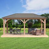 Yardistry 12ft x 20ft (3.7 x 6.2m) Gazebo with Peaked Aluminium Roof