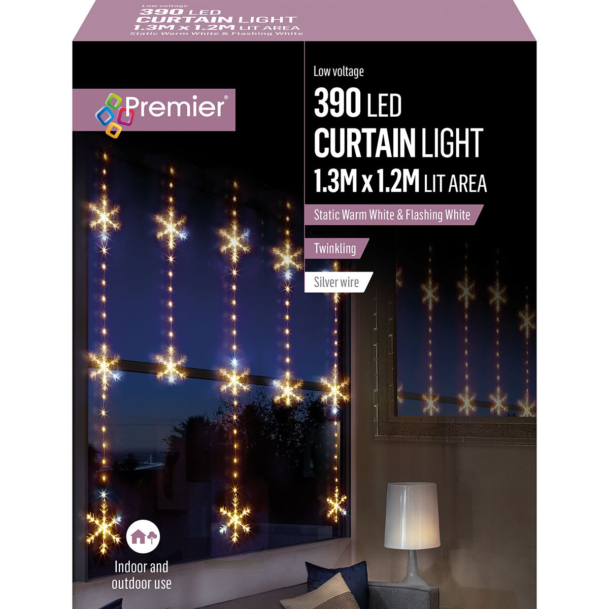 Buy Curtain Light Sliver Wire 390 LED Box Image at Costco.co.uk