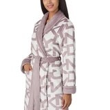 DKNY Shawl Collar Long Plush Robe in Mauve