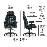 DPS® Centurion Gaming Chair with Adjustable Headrest, Black