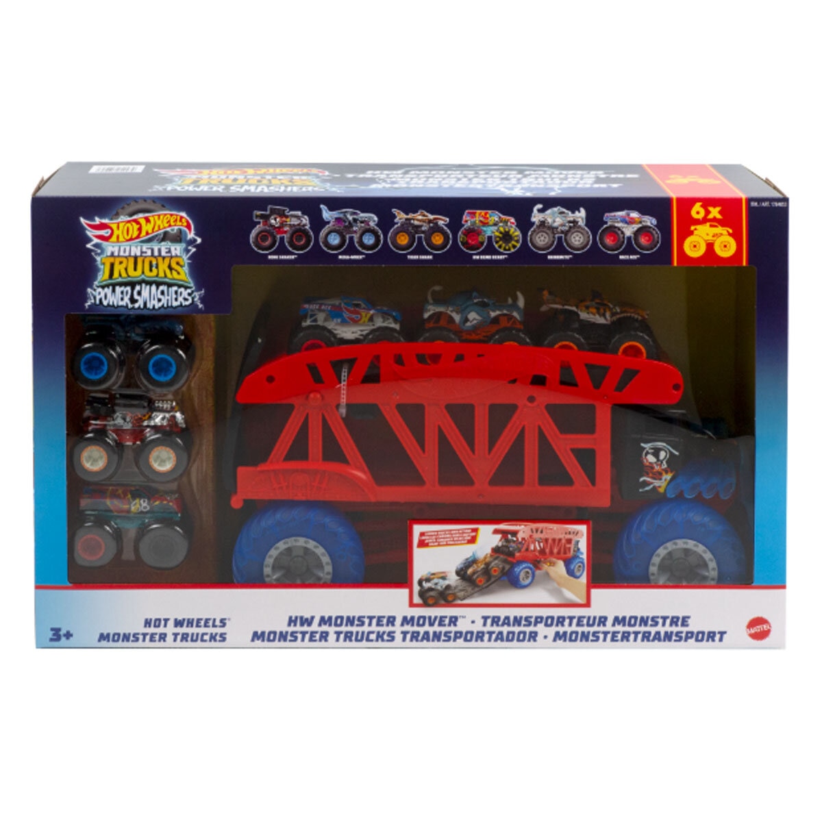 Hot Wheels Monster Truck Boneshaker Hauler Box Image