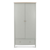 Bentley Designs Whitby Scandi Oak & Grey Double Wardrobe, Front View