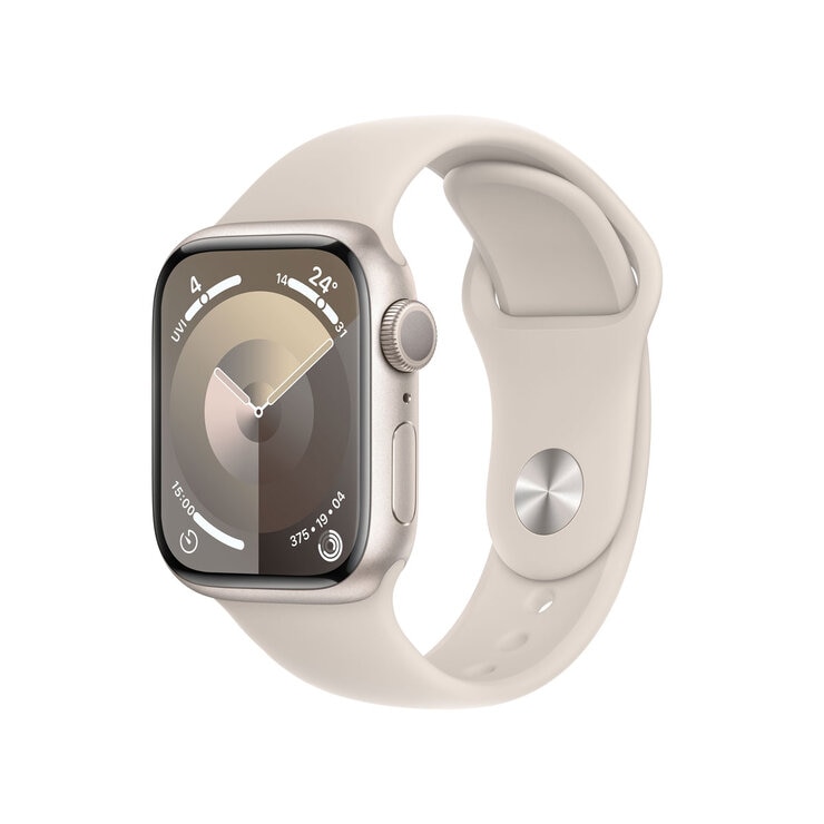 Buy Apple Watch Series 9 GPS, 41mm Starlight Aluminium Case with Starlight Sport Band - S/M, MR8T3QA/A