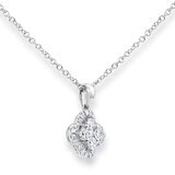 0.40ctw Round Briliant Cut Diamond Cluster Pendant, 18ct White Gold