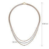 14ct Tri Colour Gold 3 Row Necklace