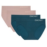 DKNY Seamless Rib Brief 4 Pack in Pink & Teal