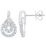 0.65ctw Round Brilliant Cut Diamond Drop Earrings, 14ct White Gold