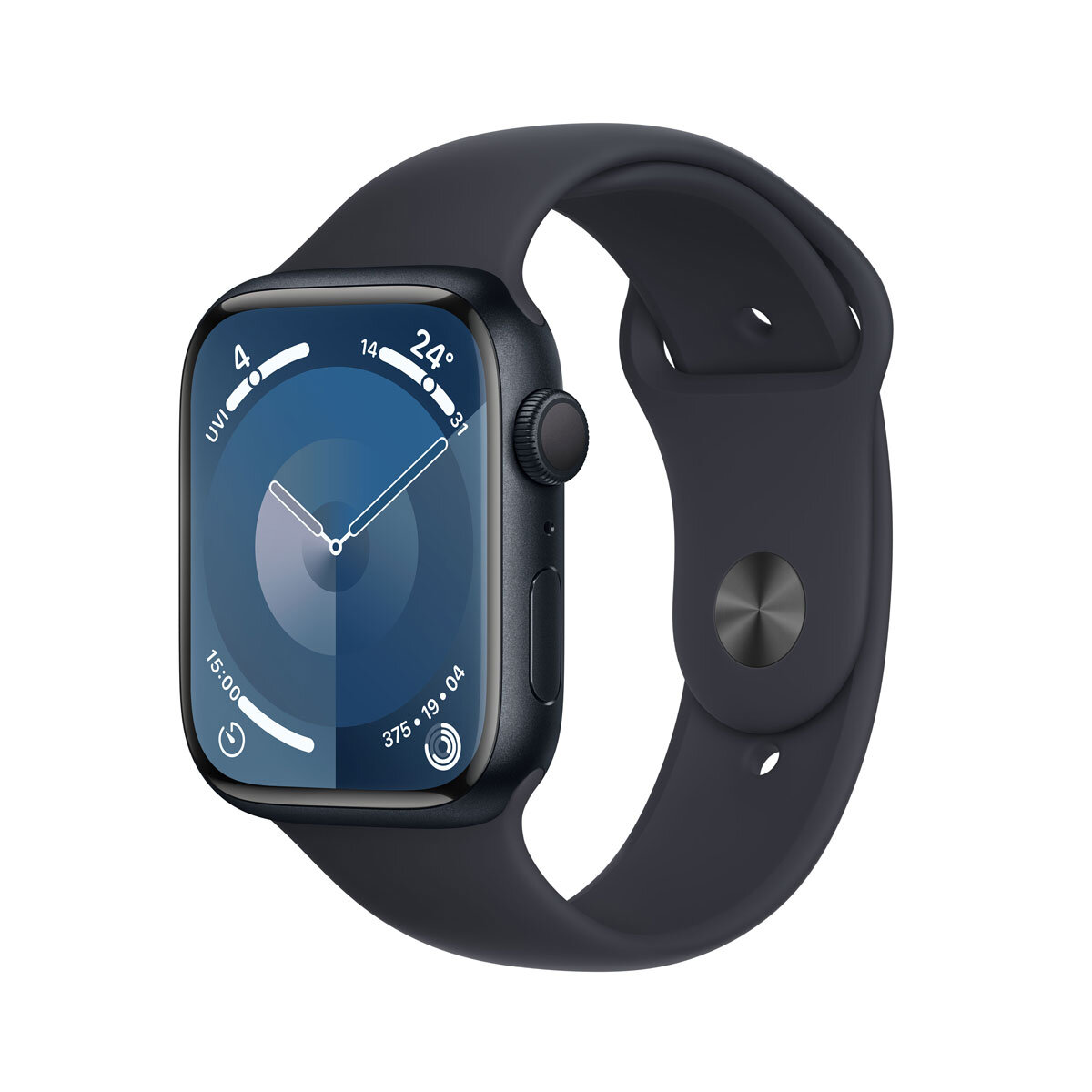 Apple Watch Series 9 GPS, 45mm Midnight Aluminium Case wi...
