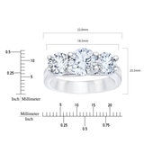 3ctw 3 Stone Ring, Platinum