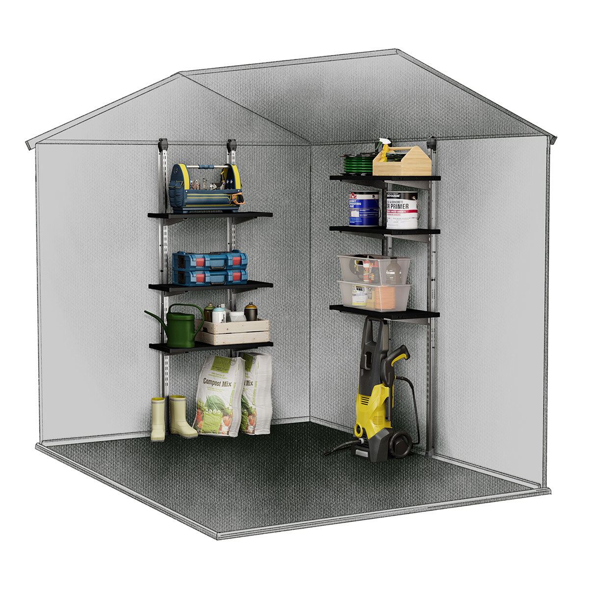 Keter 70cm / 27.5" Shelving Kit in Black 