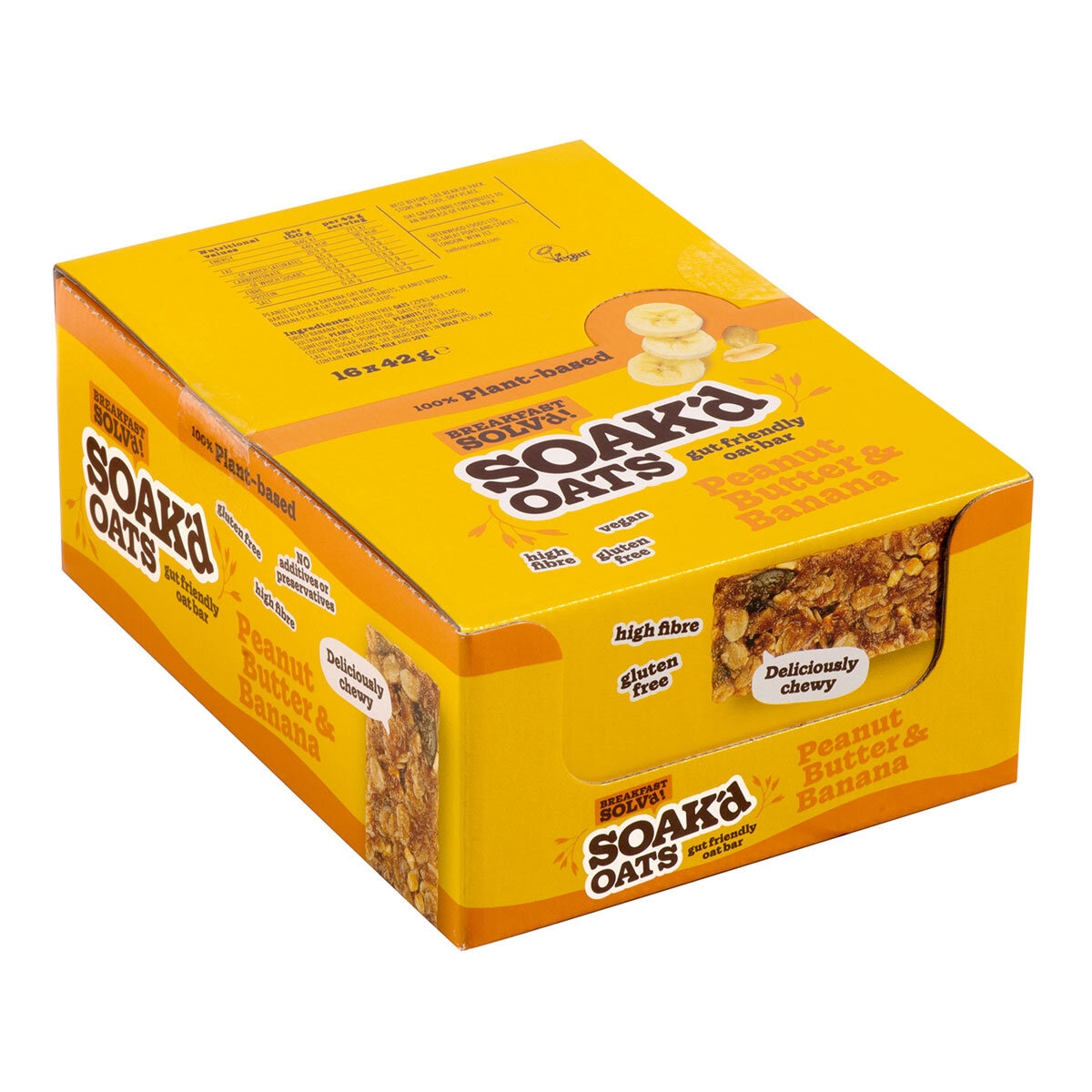 Soak'd Oats Peanut Butter & Banana, 16 x 42g