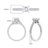 0.74ctw Priness & Round Brilliant Cut Diamond Ring , Platinum