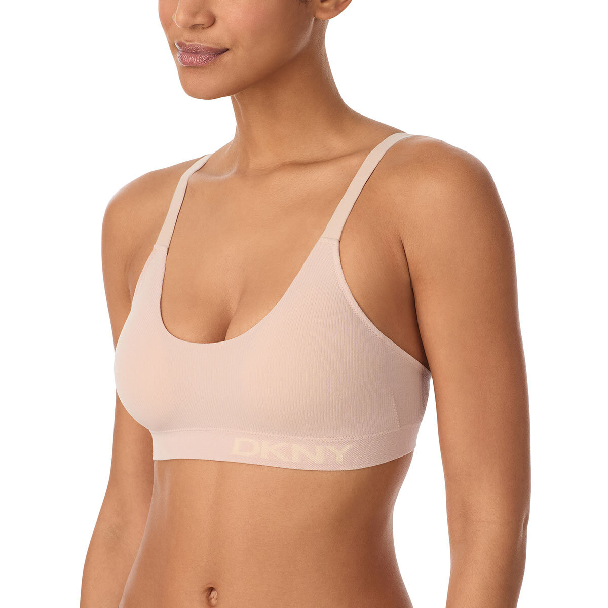 DKNY Ladies Seamless Ribbed Bralette 2 Pack