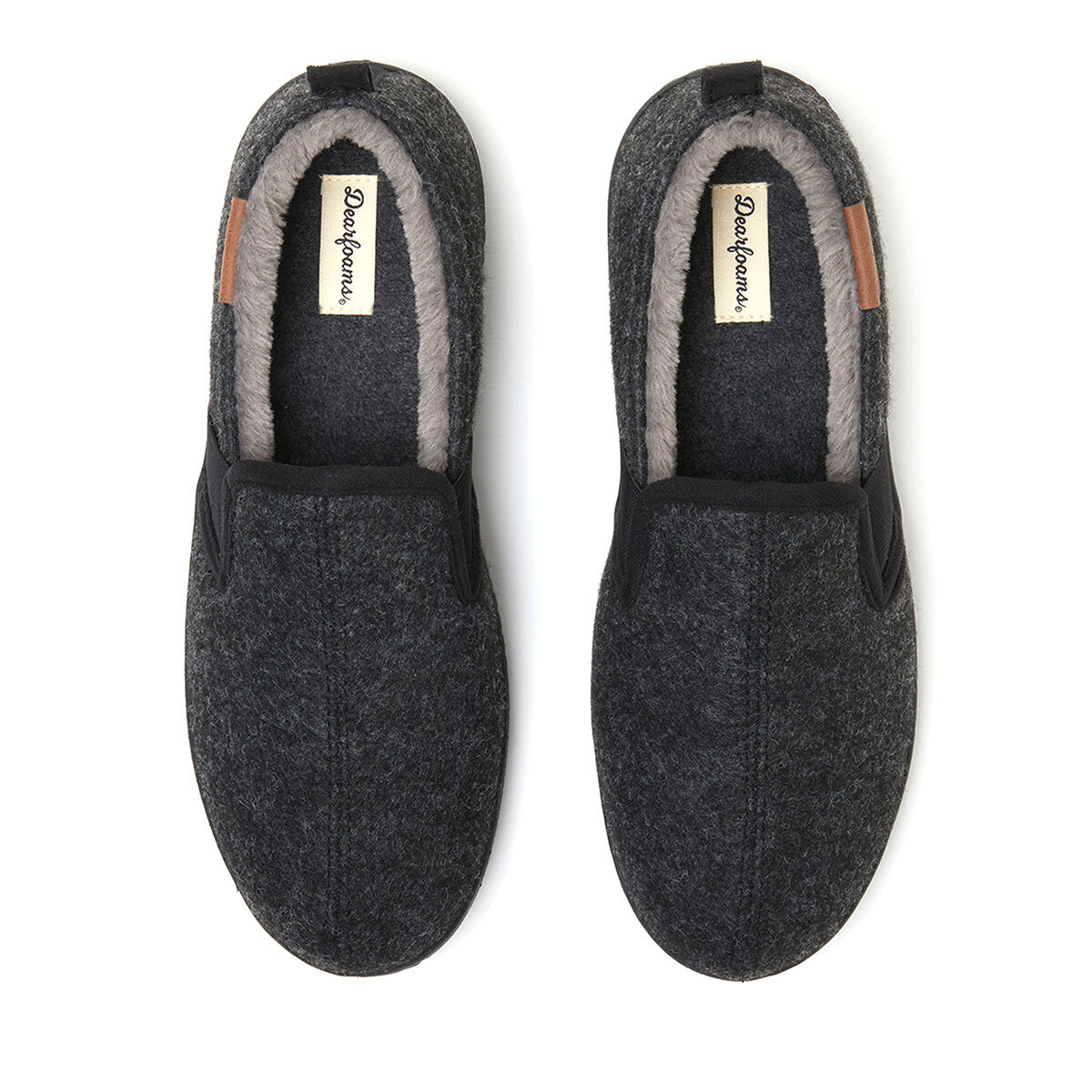 Dearfoam Mens Felted Closed Back Slipper