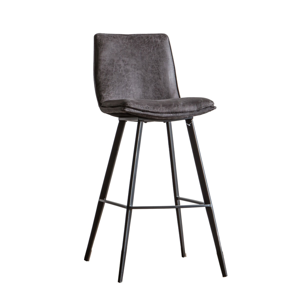 Gallery Henley Grey Faux Leather Bar Stool, 2 Pack