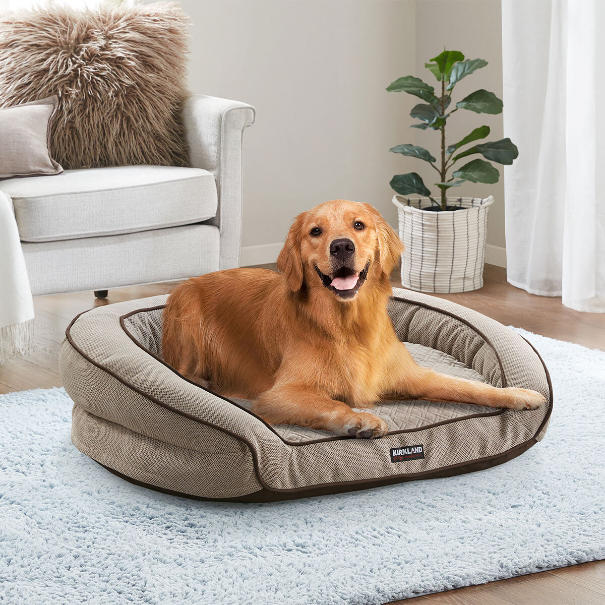 Kirkland Signature Slope Couch Dog Bed Tan Costco UK