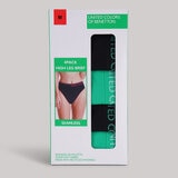 United Colors of Benetton Seamless Brief 4 Pack in Black & Green