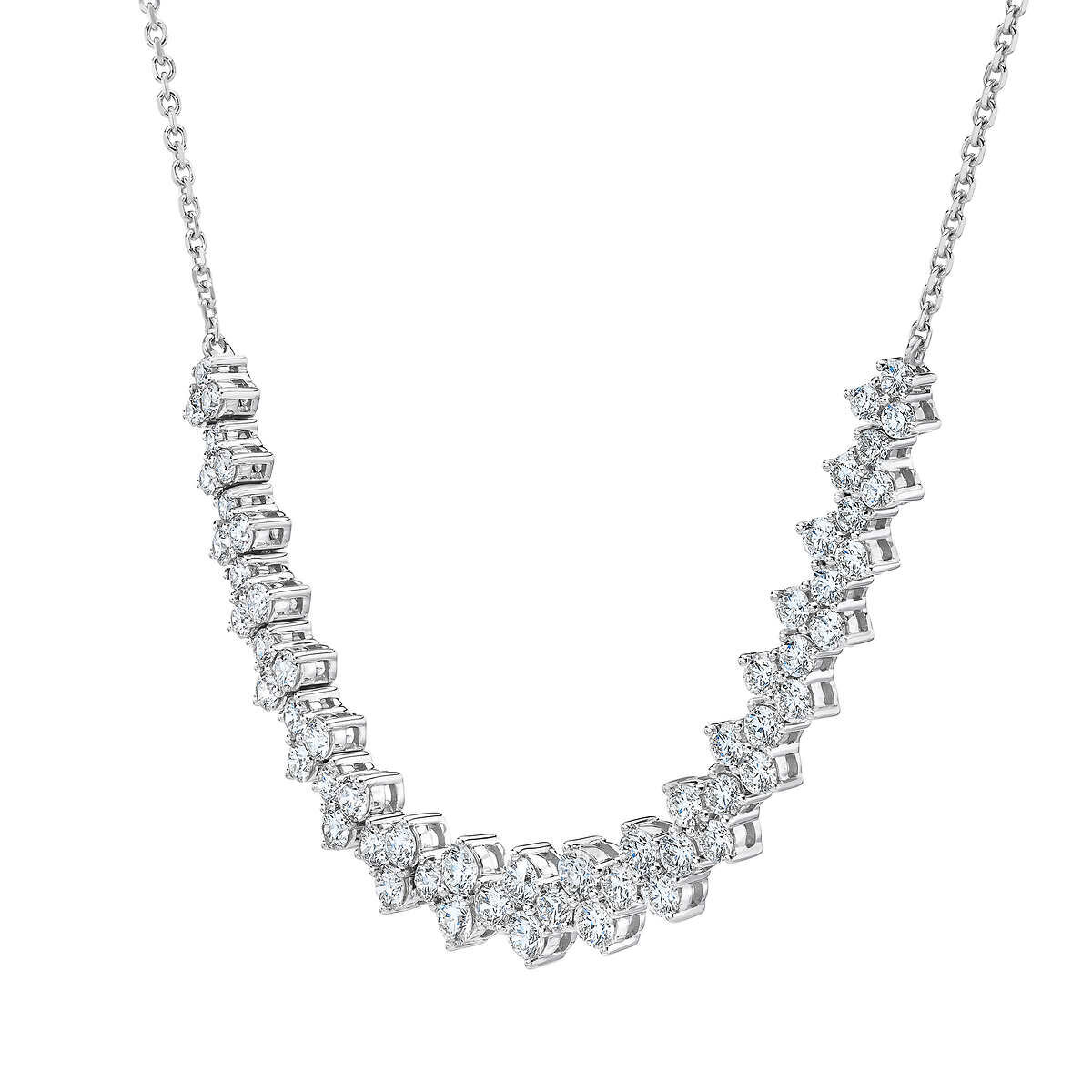 3.00ctw Round Brilliant Cut Diamond Necklace, 14ct White Gold