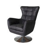 Gallery Bristol Grey Nubuck Leather Swivel Chair