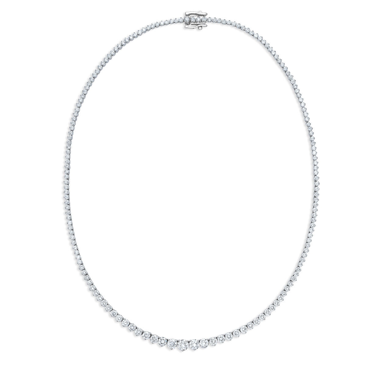 10ctw Diamond Tennis Necklace, 14ct White Gold