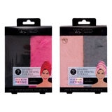 Danielle Creations, Turban Hair Towels, 2x2 Pack Pink & Black Packed