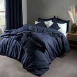 Lazy Linen 100% Washed Linen Throw in Navy