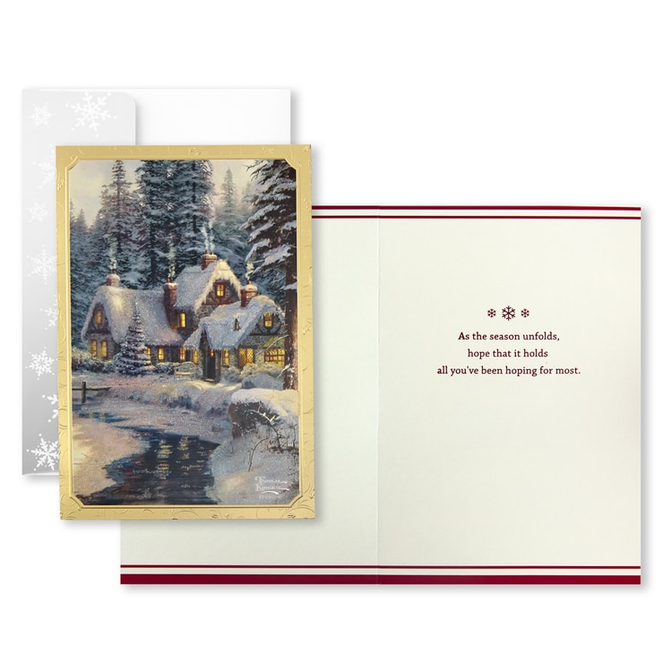 Hallmark Hand Crafted Christmas Card Assortment: Thomas Kinkade - 40 ...