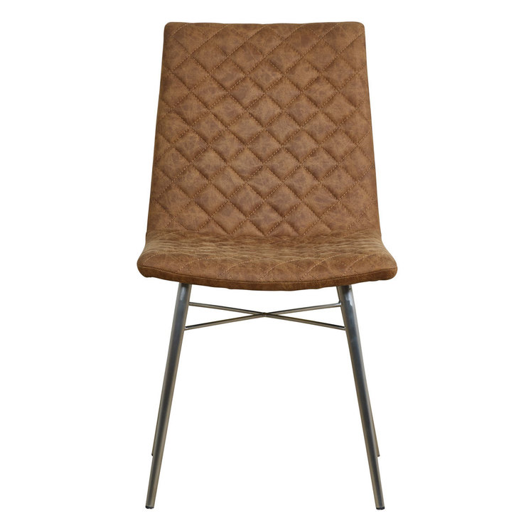 Brown Faux Leather Quilted Back Dining Chair, 2 Pack | Costco UK