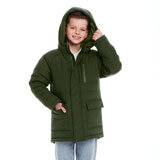 Andy & Evan Boys & Girls Back to School Quilted Parka in Green