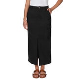 Wellworn Ladies Cargo Maxi Skirt in Black