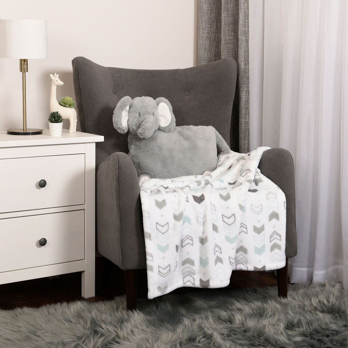 Snuggle Me Too 2 Piece Elephant Blanket Plush Set Co