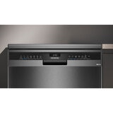 Siemens SN23EC03ME, 14 Place Setting Dishwasher, B Rated in Black Steel