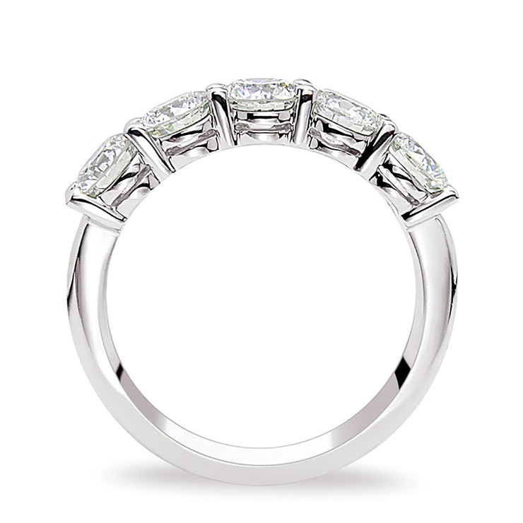 2.00ctw Round Brilliant Cut 5 Stone Diamond Ring, Platinum | Costco UK