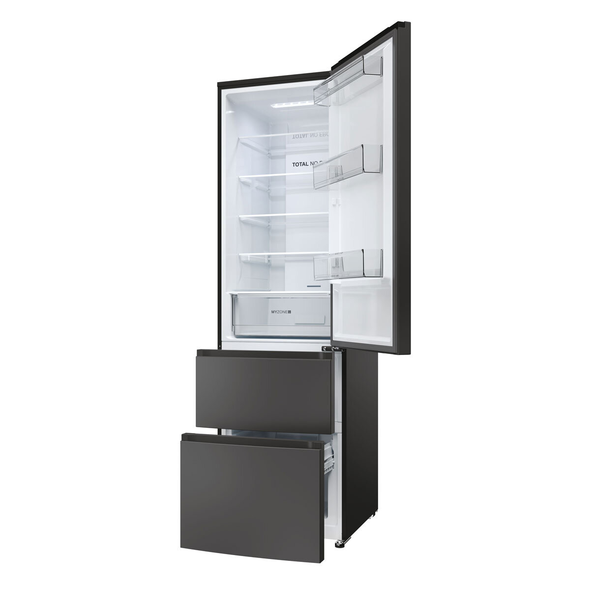 Haier Series 3 HETR3619ENPB Fridge Freezer, E Rated in Slate Black