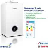 Worcester Bosch 4000 30kW Combi Boiler Installed by British Gas