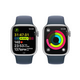 Buy Apple Watch Series 9 Cel, 41mm Silver Stainless Steel Case / Storm Blue Sport Band S/M, MRJ33QA/A at Costco.co.uk
