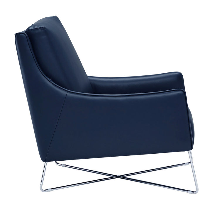 Natuzzi Navy Top Grain Leather Accent Chair Costco UK